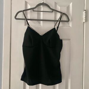 black rhinestone detail tank